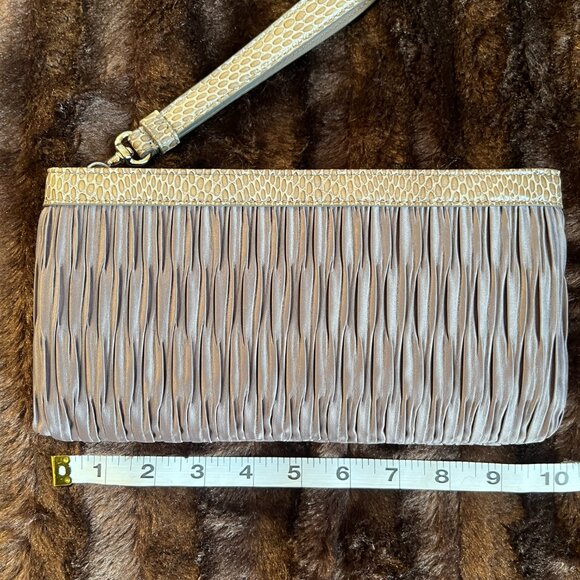 Coach Clutch Evening Elegant Satin W/Leather Python Print EUC - Picture 5 of 10